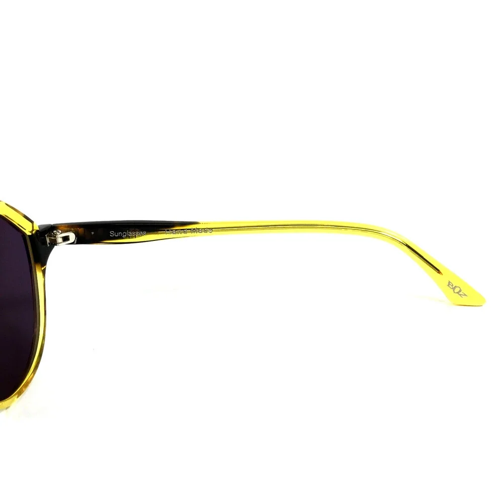 BOZ Sunglasses DIDO 5091 Yellow Demi Tortoise Frames with Silver Mirrored Lenses